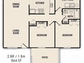 2bed 1bath floor plan